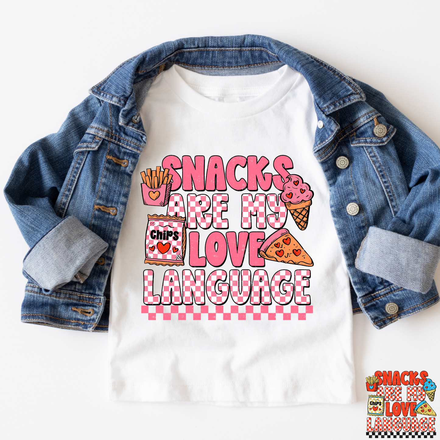 Snacks Are My Love Language (Multi Color Options) Full Color DTF Transfer