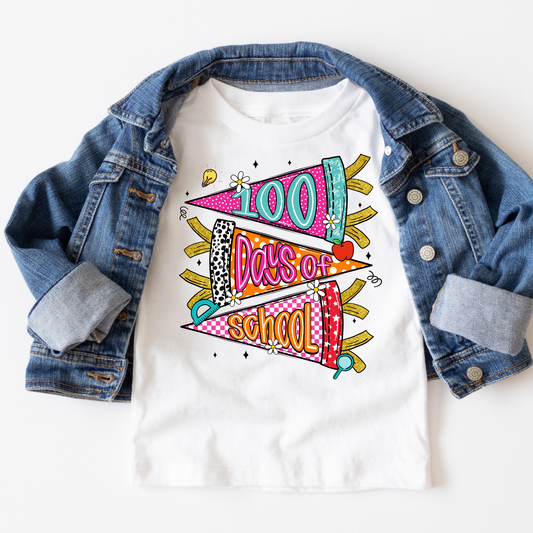 Flags 100 Days of School Full Color DTF Transfer