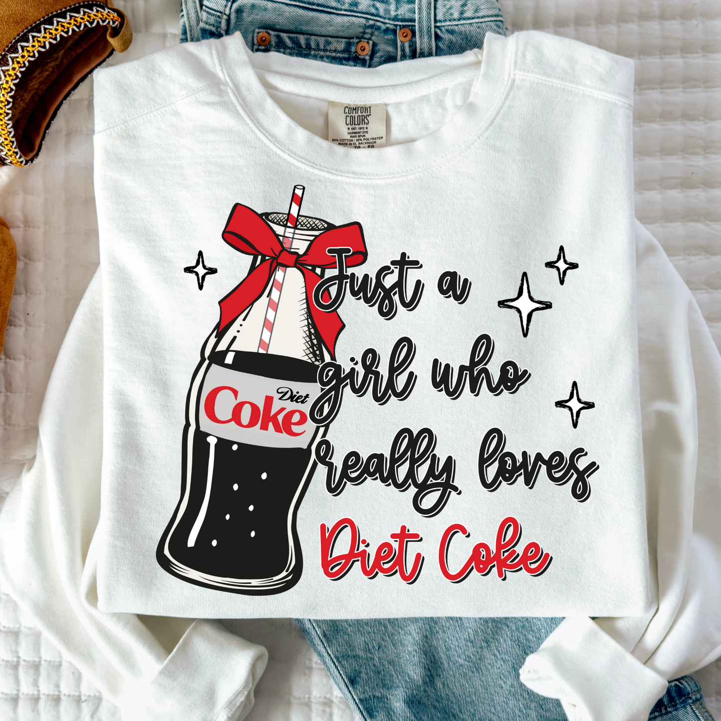 Just A Girl Who Really Love Diet Coke Full Color DTF Transfer