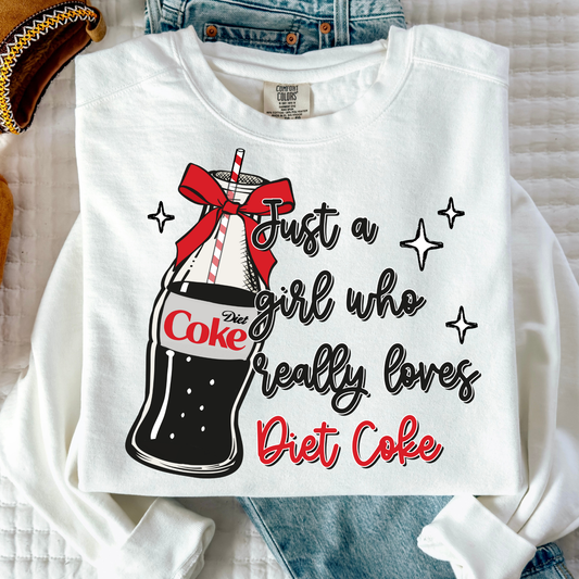 Just A Girl Who Really Love Diet Coke Full Color DTF Transfer