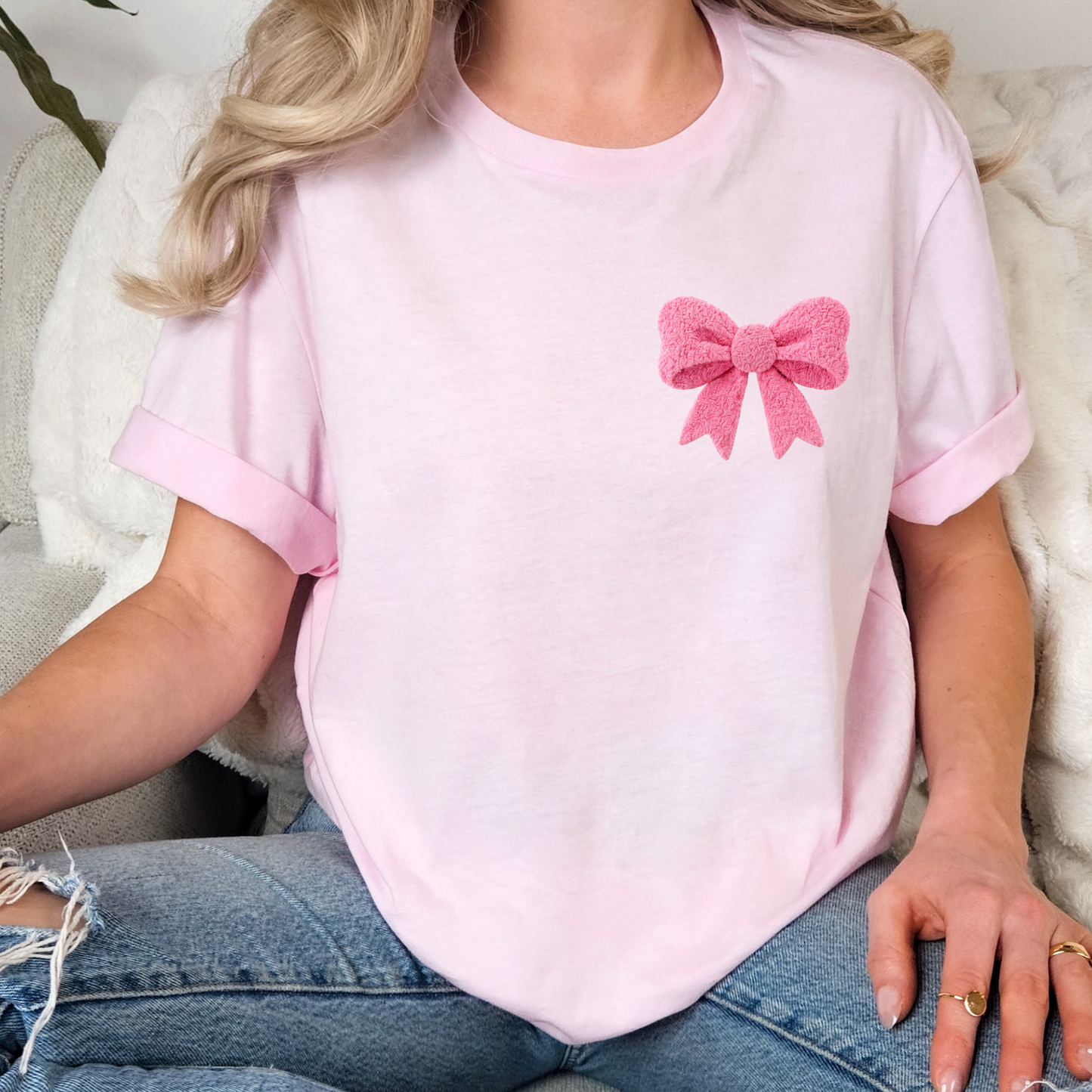 Pocket Bow (Faux Yarn) Full Color DTF Transfer