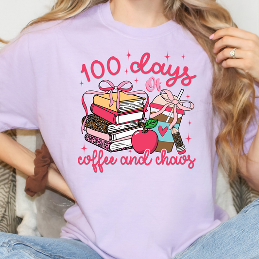 100 Days of Coffee and Chaos Full Color DTF Transfer