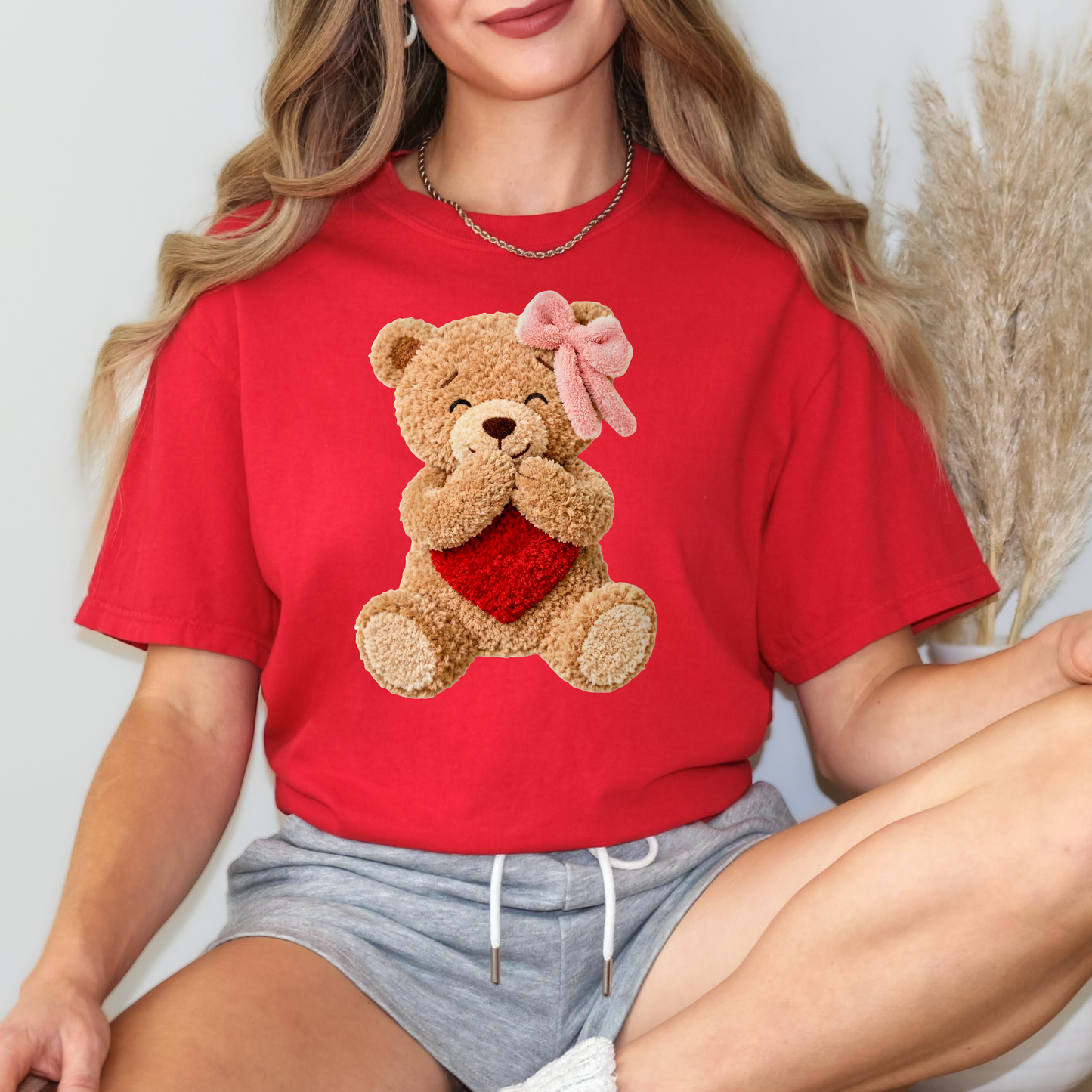 Valentine Teddy Bear Full Color DTF Transfer