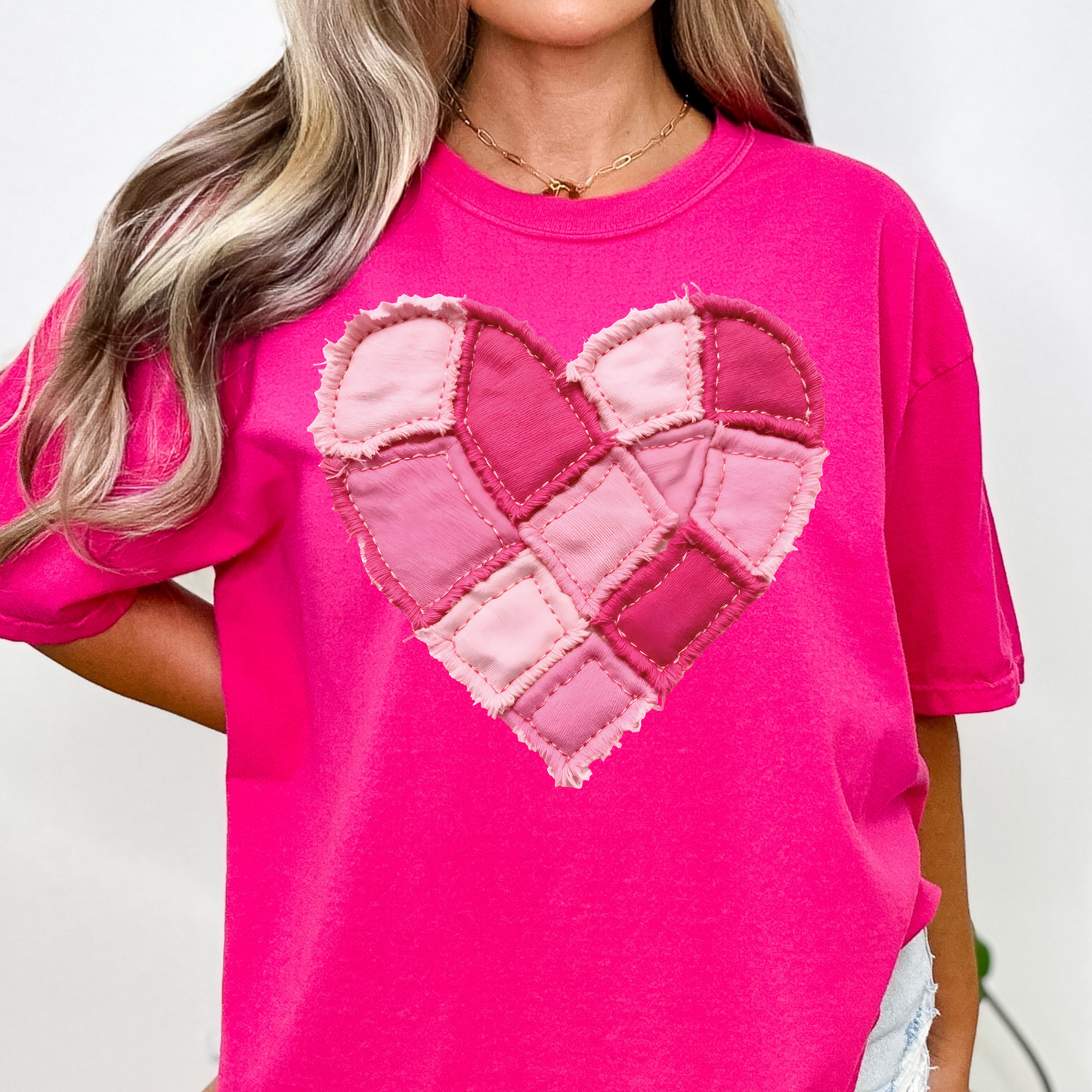 Patch Heart Full Color DTF Transfer
