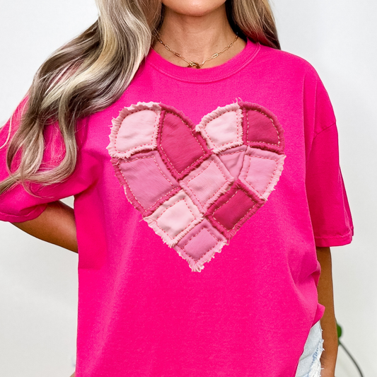 Patch Heart Full Color DTF Transfer