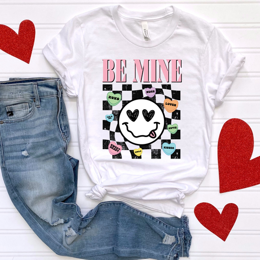 Be Mine (Checkered w/Smiley) Full Color DTF Transfer