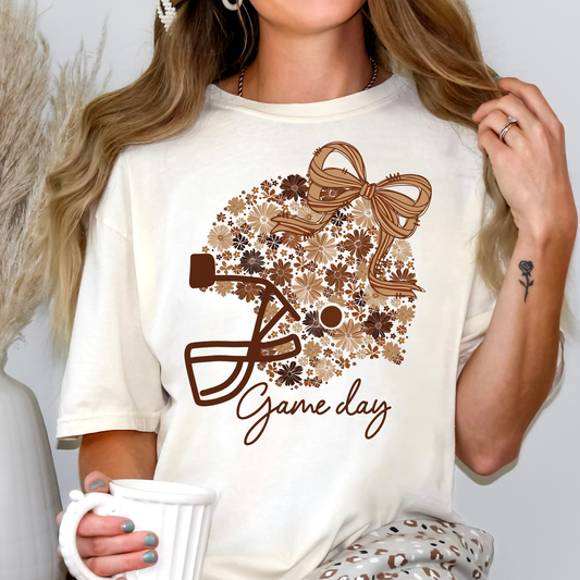 Floral Game Day Helmet Full Color DTF Transfer