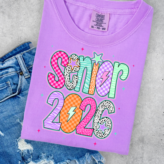 Senior 2026 (Colorful) Full Color DTF Transfer