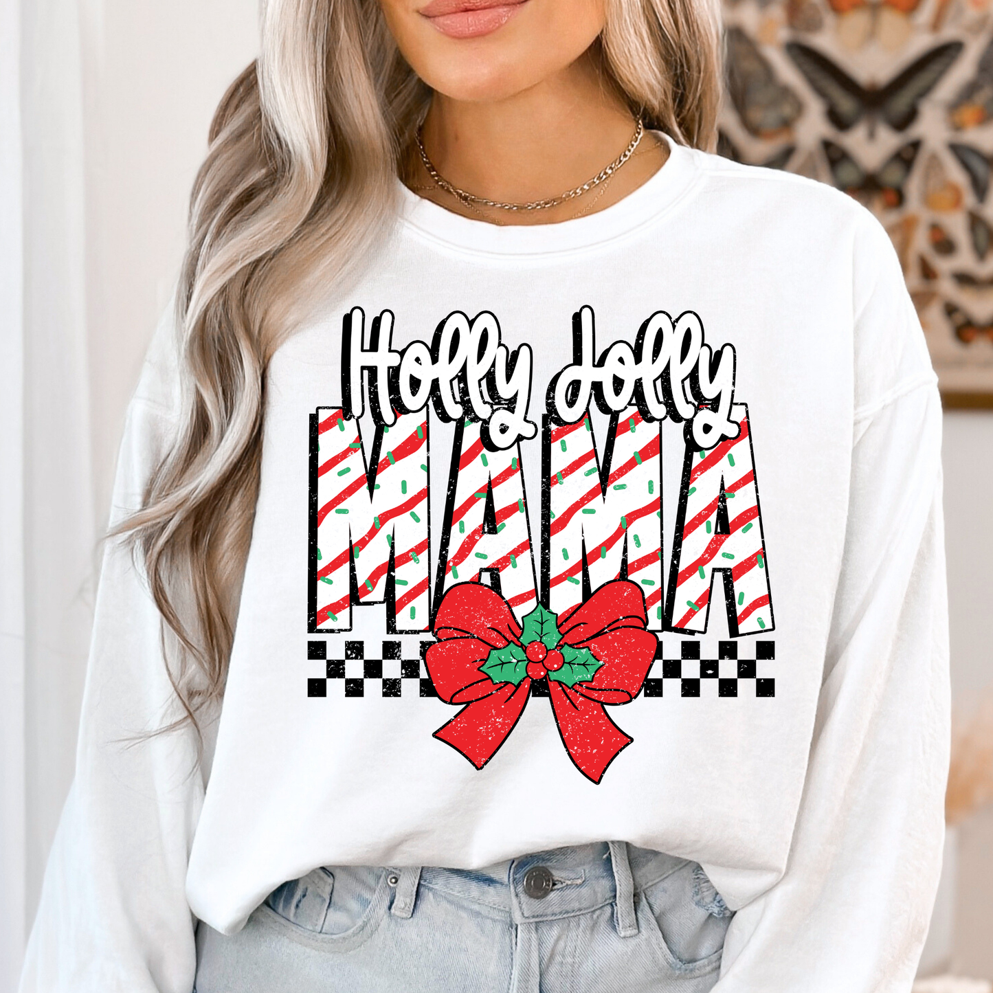 Holly Jolly Mama Full Color DTF Transfer