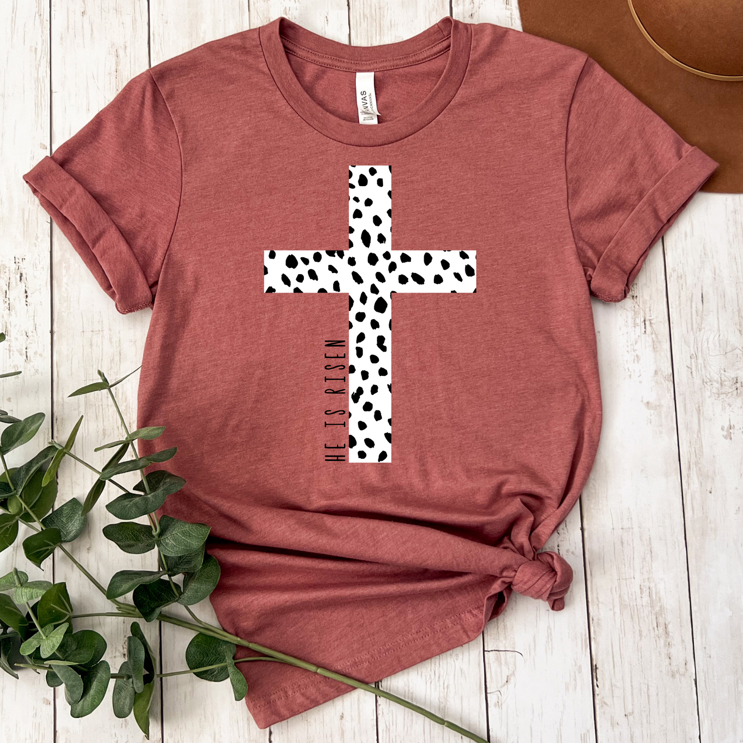 He Is Risen (Speckled Cross) Full Color DTF Transfer