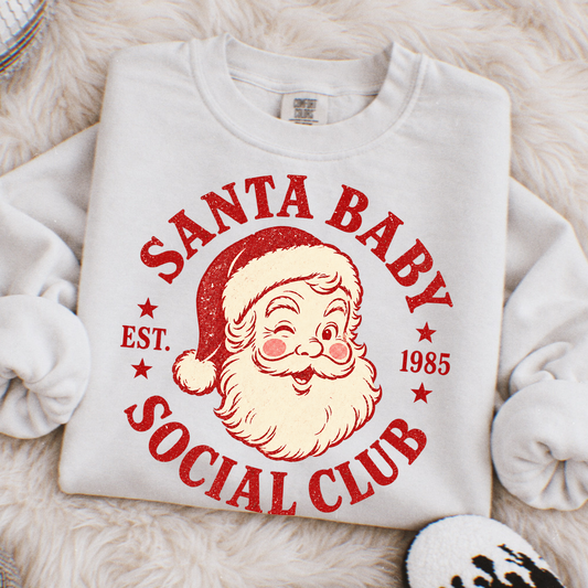 Santa Baby Social Club Full Color DTF Transfer