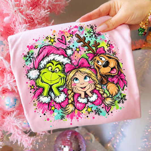 Grinch - Cindy - Max (Paint Splatter/Airbrush) Full Color DTF Transfer