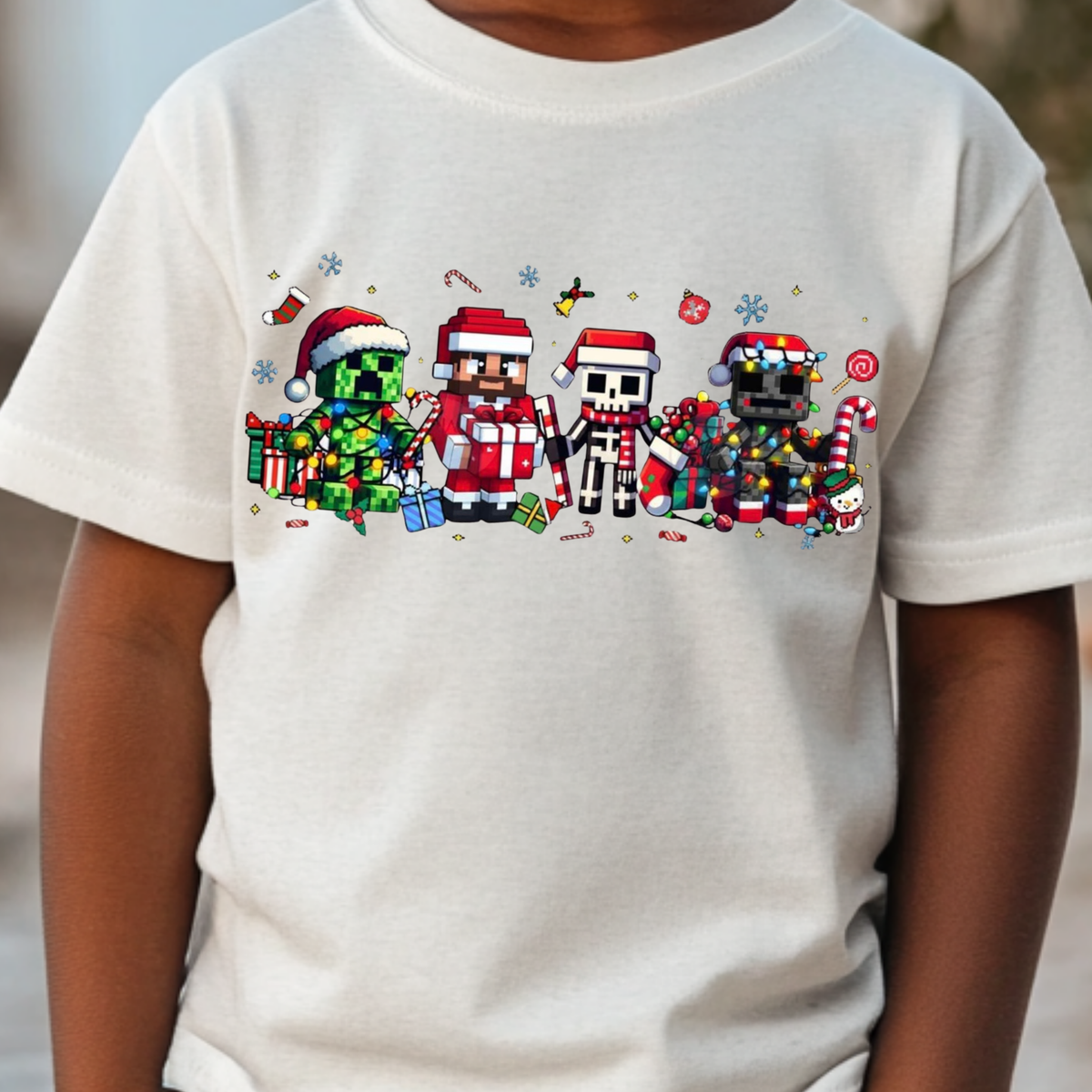 Minecraft Christmas Full Color DTF Transfer