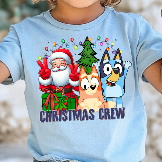 Christmas Crew Blue Dog Full Color DTF Transfer