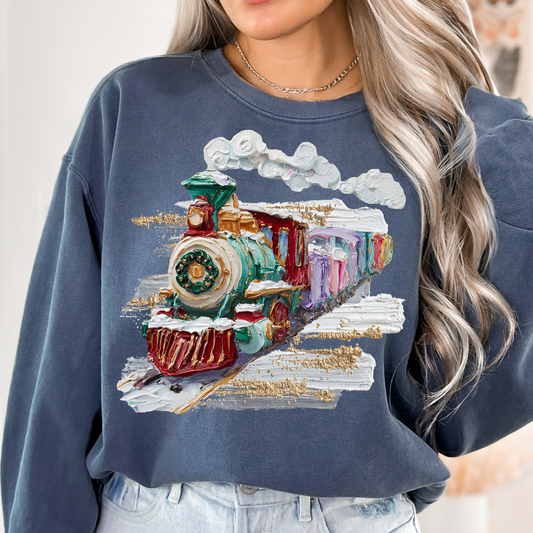 Christmas Train (Paint) Full Color DTF Transfer