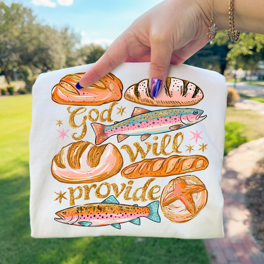 God Will Provide Full Color DTF Transfer