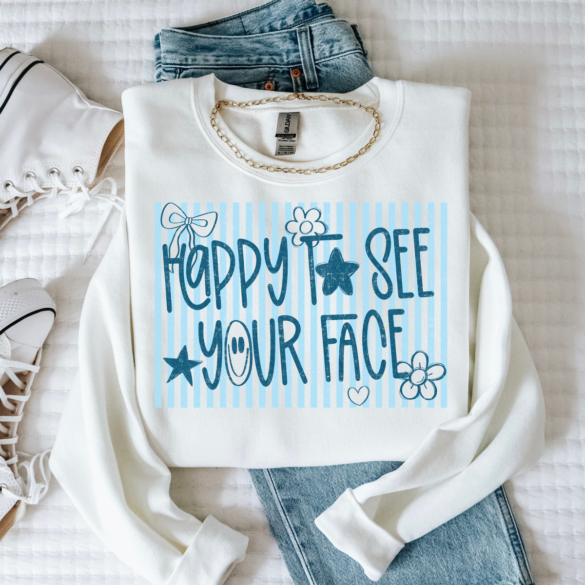 Happy To See Your Face Full Color DTF Transfer