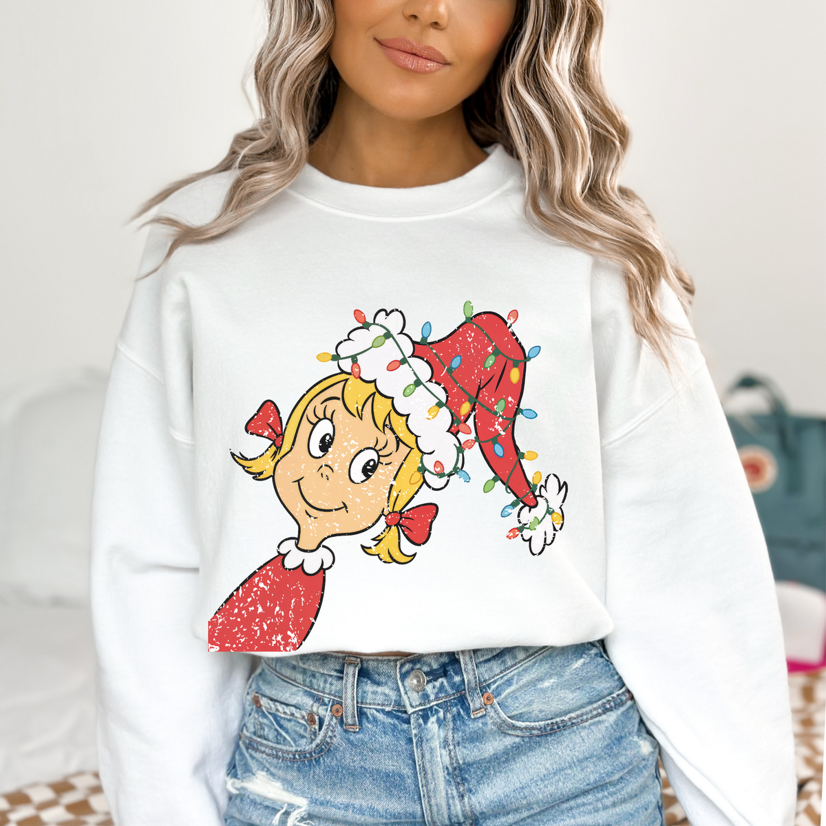 Cindy Lou Who Peeking Full Color DTF Transfer