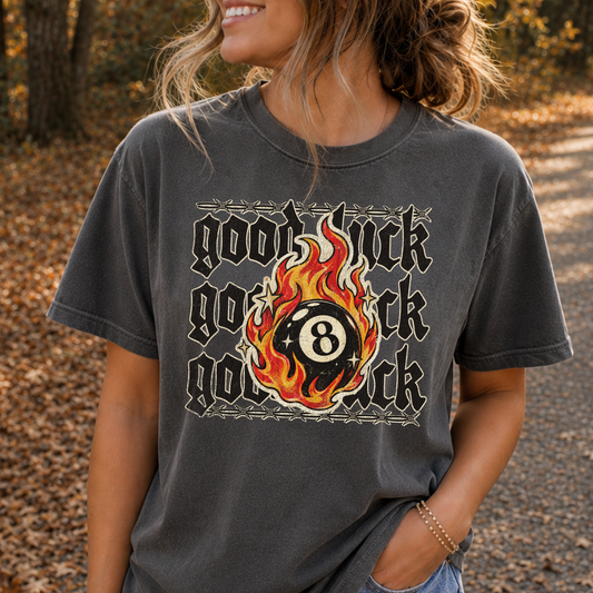 Good Luck 8 Ball Full Color DTF Transfer