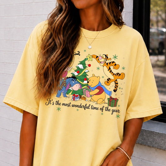 It's The Most Wonderful Time of The Year Pooh Full Color DTF Transfer