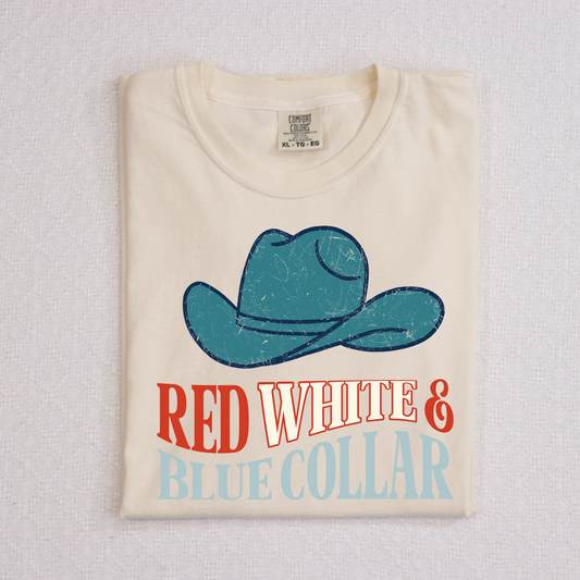 Red White & Blue Collar (Cowboy Hat) Full Color DTF Transfer