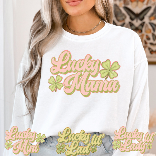 Lucky Mama (Mini, Lad, Lady Option) Full Color DTF Transfer
