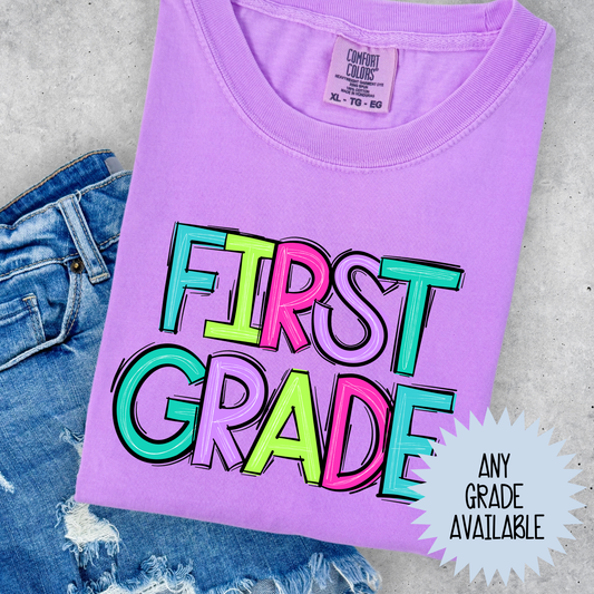 Sketch V2 Font Grade (ANY GRADE AVAILABLE) Full Color DTF Transfer