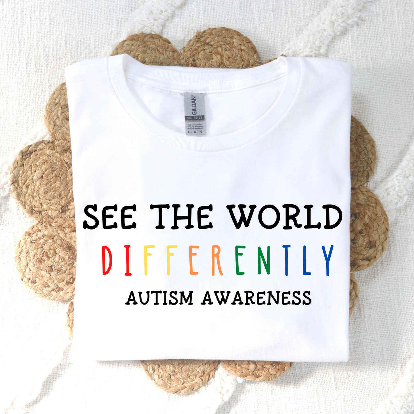 See The World Differently Autism Awareness Full Color DTF Transfer