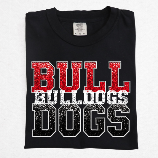 Bulldogs Faux Glitter Full Color DTF Transfer