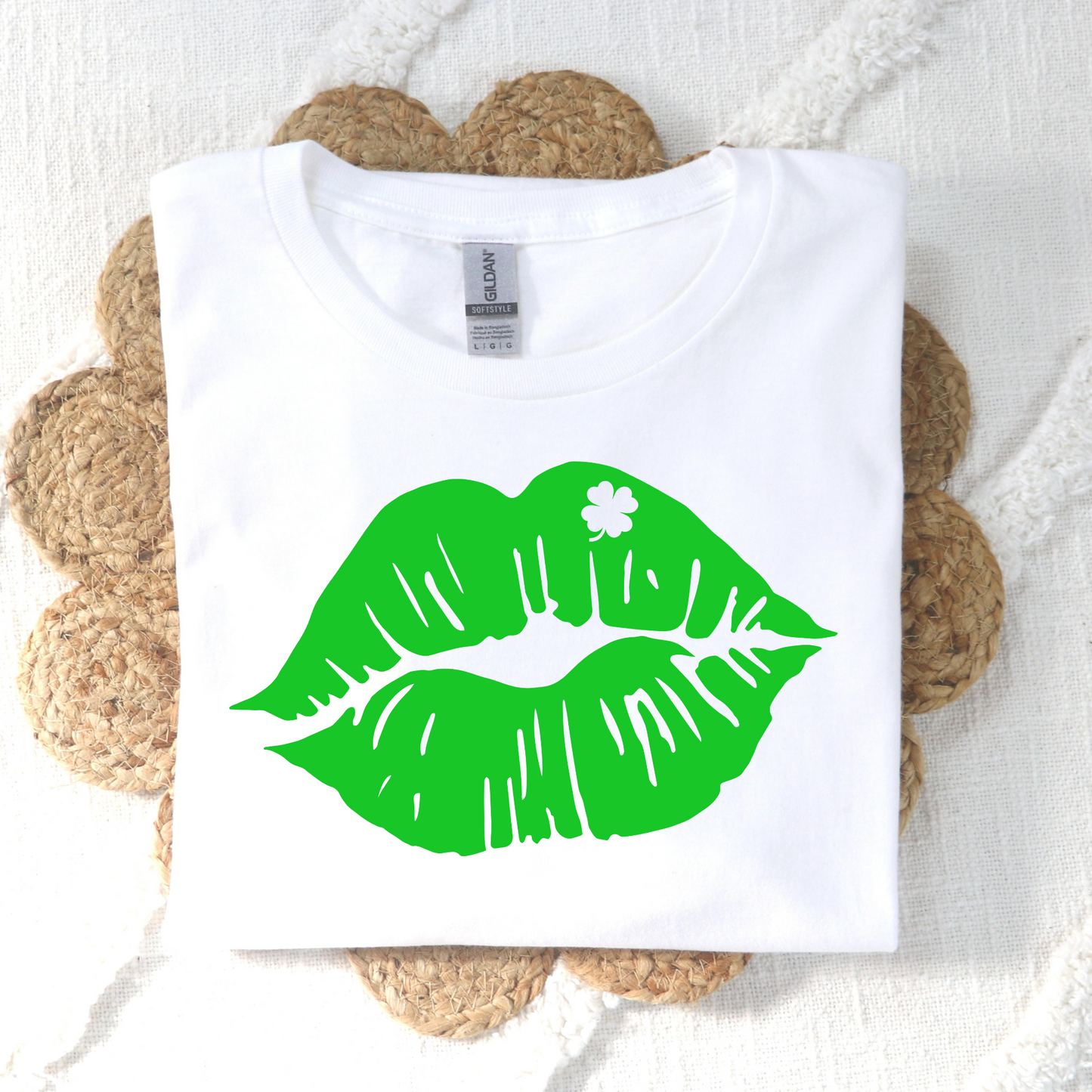 Green Kiss Lips Full Color DTF Transfer