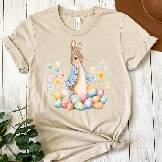 Peter Rabbit (Eggs/Flowers) Full Color DTF Transfer