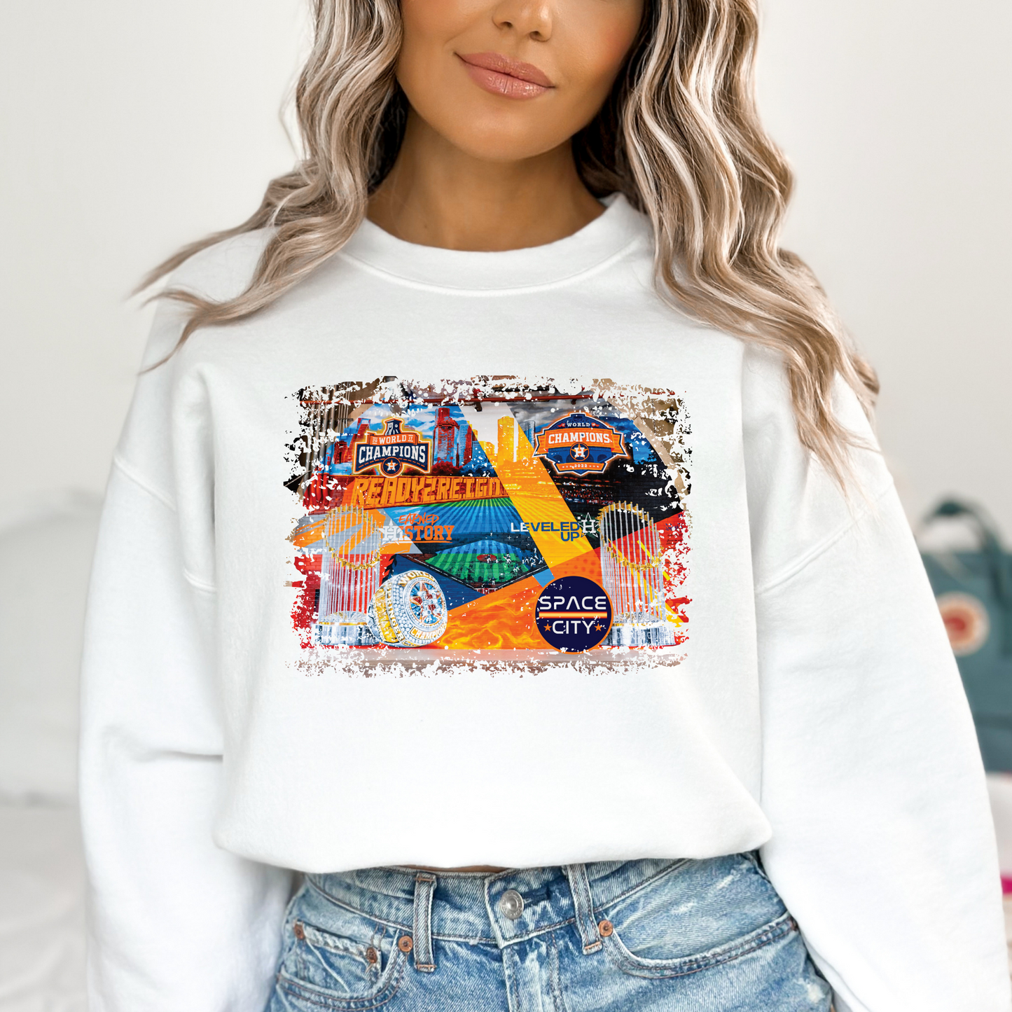 Space City Distressed Collage Astros Full Color DTF Transfer