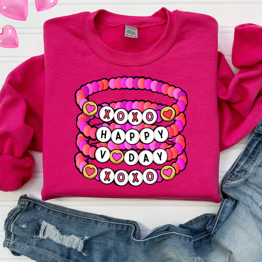 XOXO Happy V Day Friendship Bracelets Full Color DTF Transfer