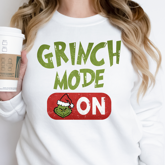 Grinch Mode ON Full Color DTF Transfer