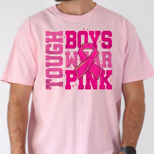 Tough Boys Wear Pink Breast Cancer Awareness Full Color DTF Transfer