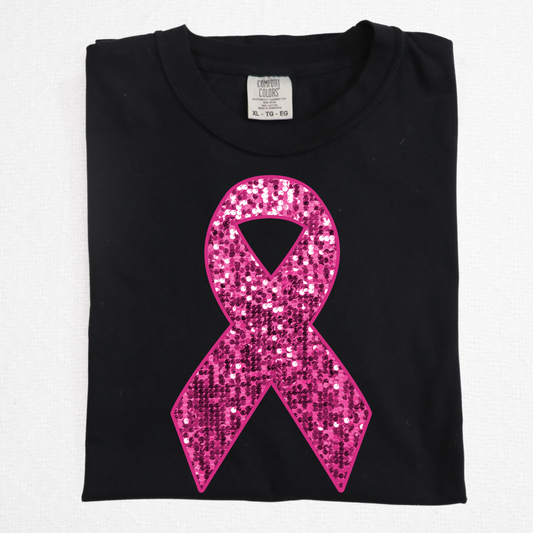 Faux Sequin Ribbon (Breast Cancer Awareness) Full Color DTF Transfer