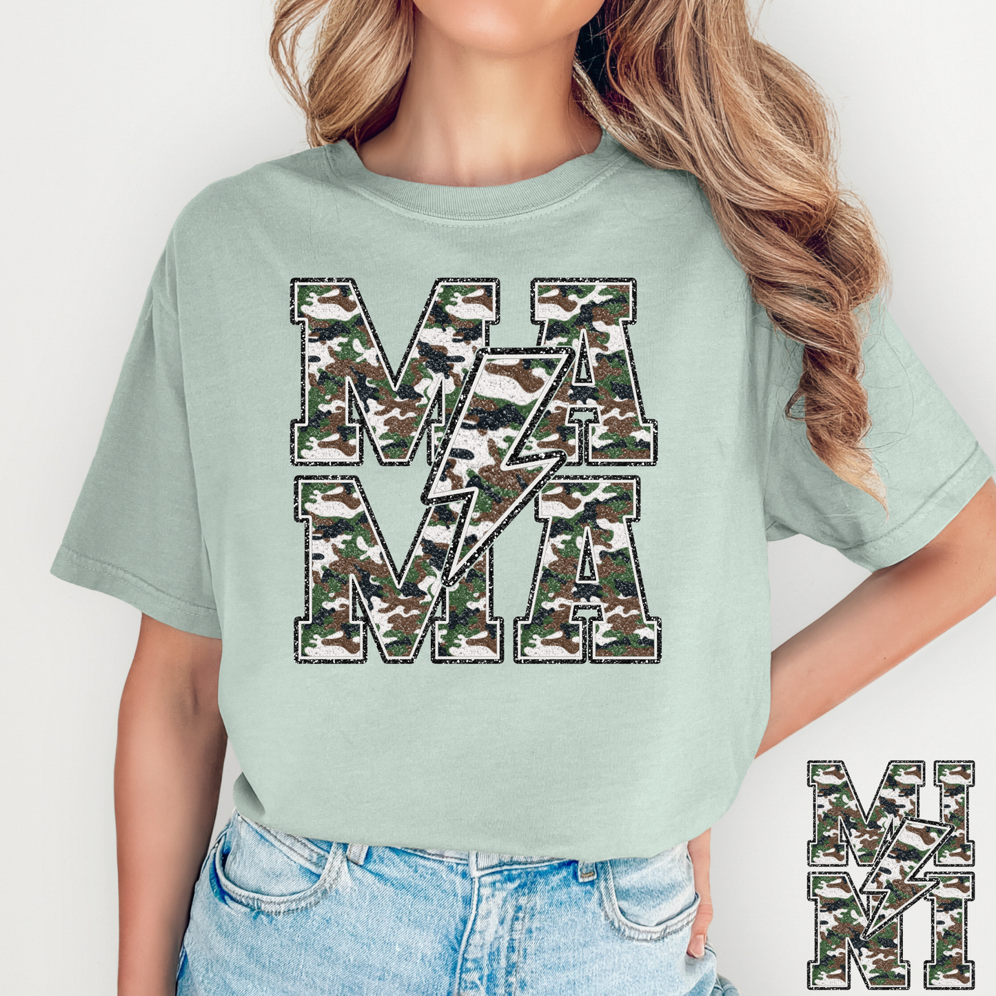 Stacked Camo Mama (Mini Option) Full Color DTF Transfer