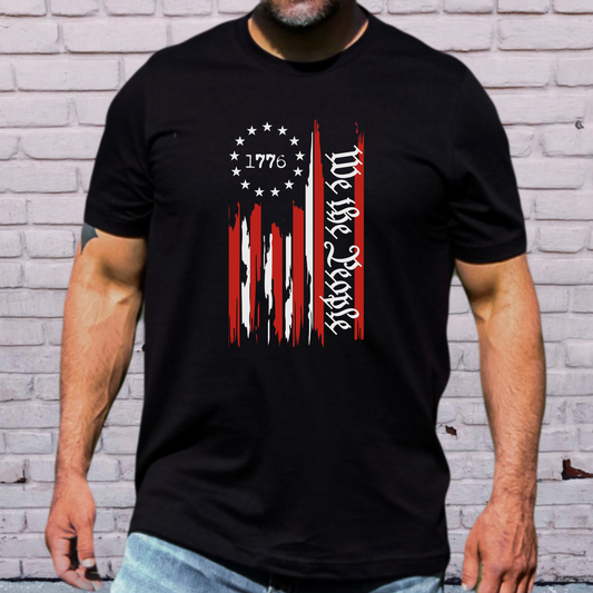We The People Flag Full Color DTF Transfer