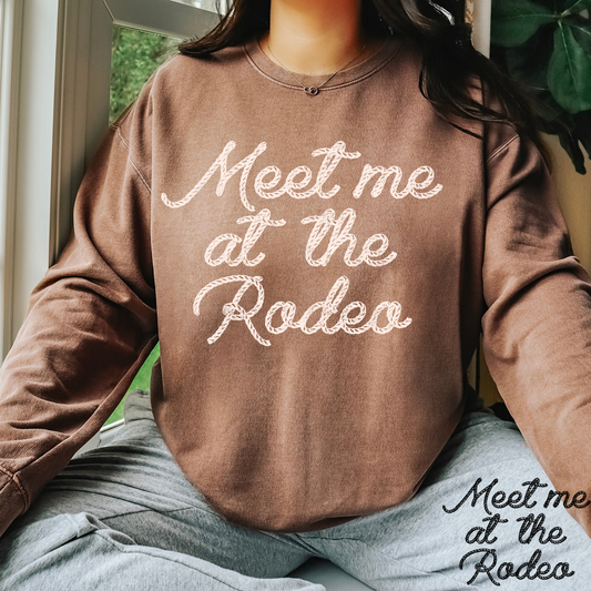 Meet Me At The Rodeo (Rope Text) Full Color DTF Transfer