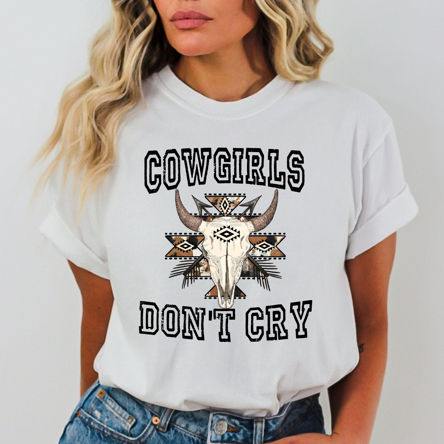 Cowgirls Dont Cry (Skull) Full Color DTF Transfer