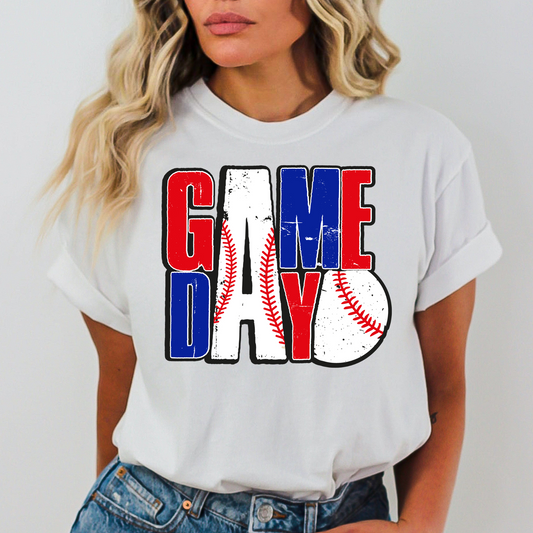 Game Day Baseball (Blue/Red) Full Color DTF Transfer