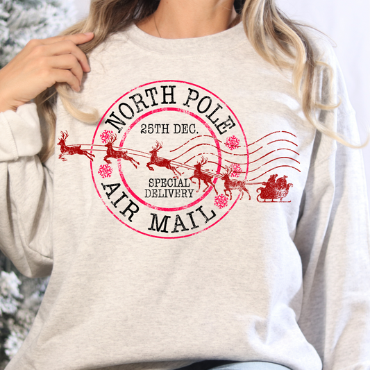 North Pole Air Mail Full Color DTF Transfer