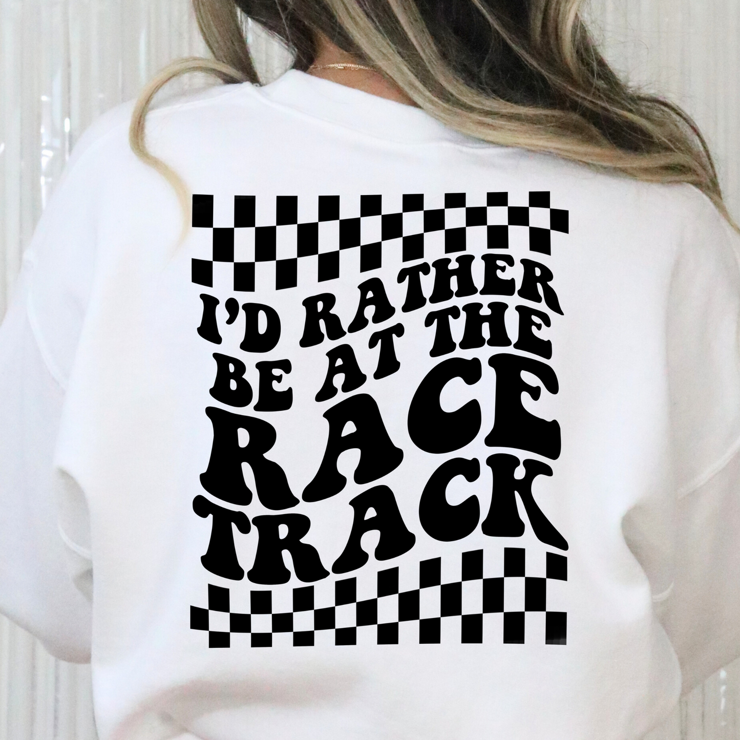 I'd Rather Be At The Race Track Full Color DTF Transfer