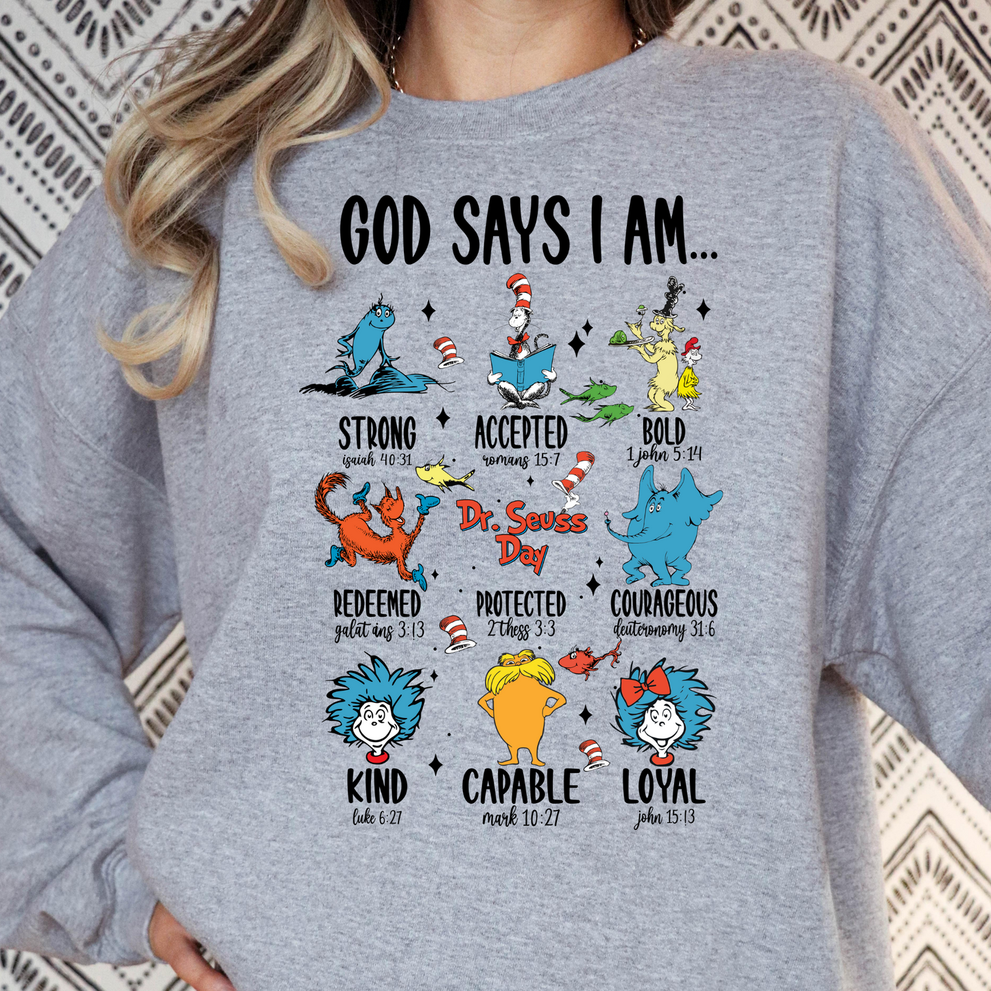 God Says I Am... Dr Seuss Full Color DTF Transfer