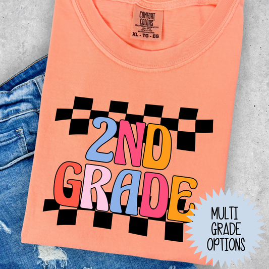 Checkered Grade (MULTI GRADE OPTIONS) Full Color DTF Transfer