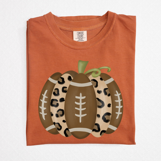 Football Leopard Pumpkin Full Color DTF Transfer