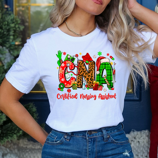 Christmas CNA Certified Nursing Assistant Full Color DTF Transfer