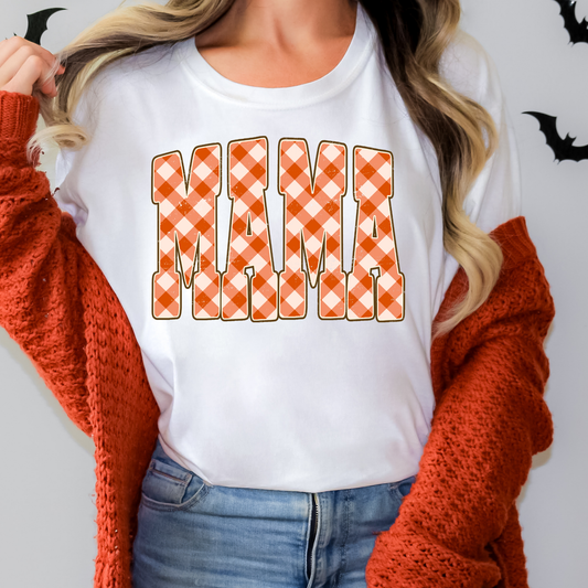 Mama (Orange Plaid) Full Color DTF Transfer