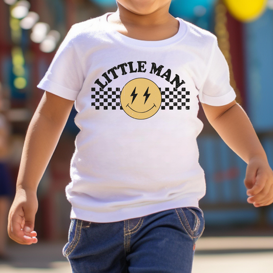 Little Man (Smiley/Checkered) Full Color DTF Transfer