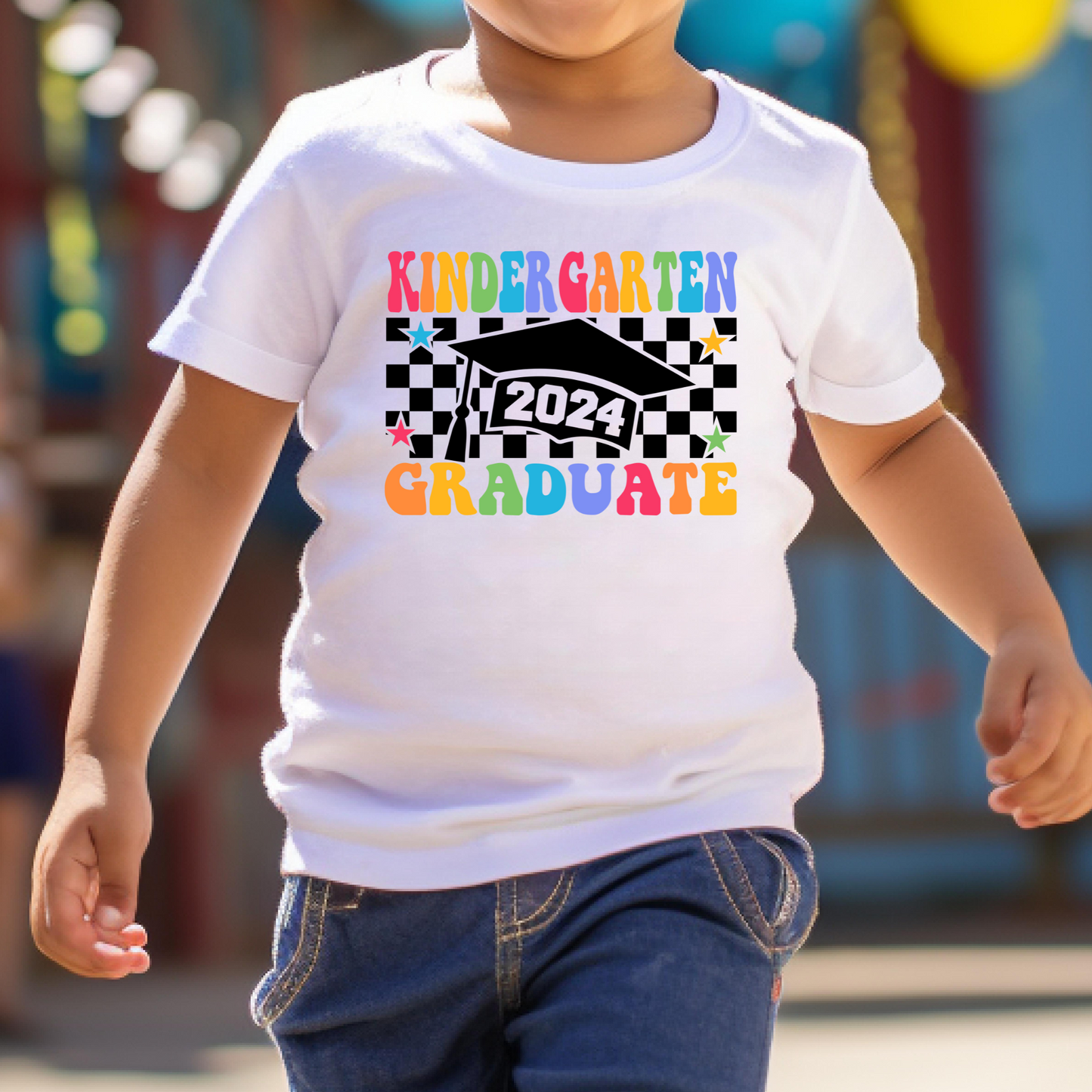 Kindergarten Graduate 2024 (Checkered) Full Color DTF Transfer